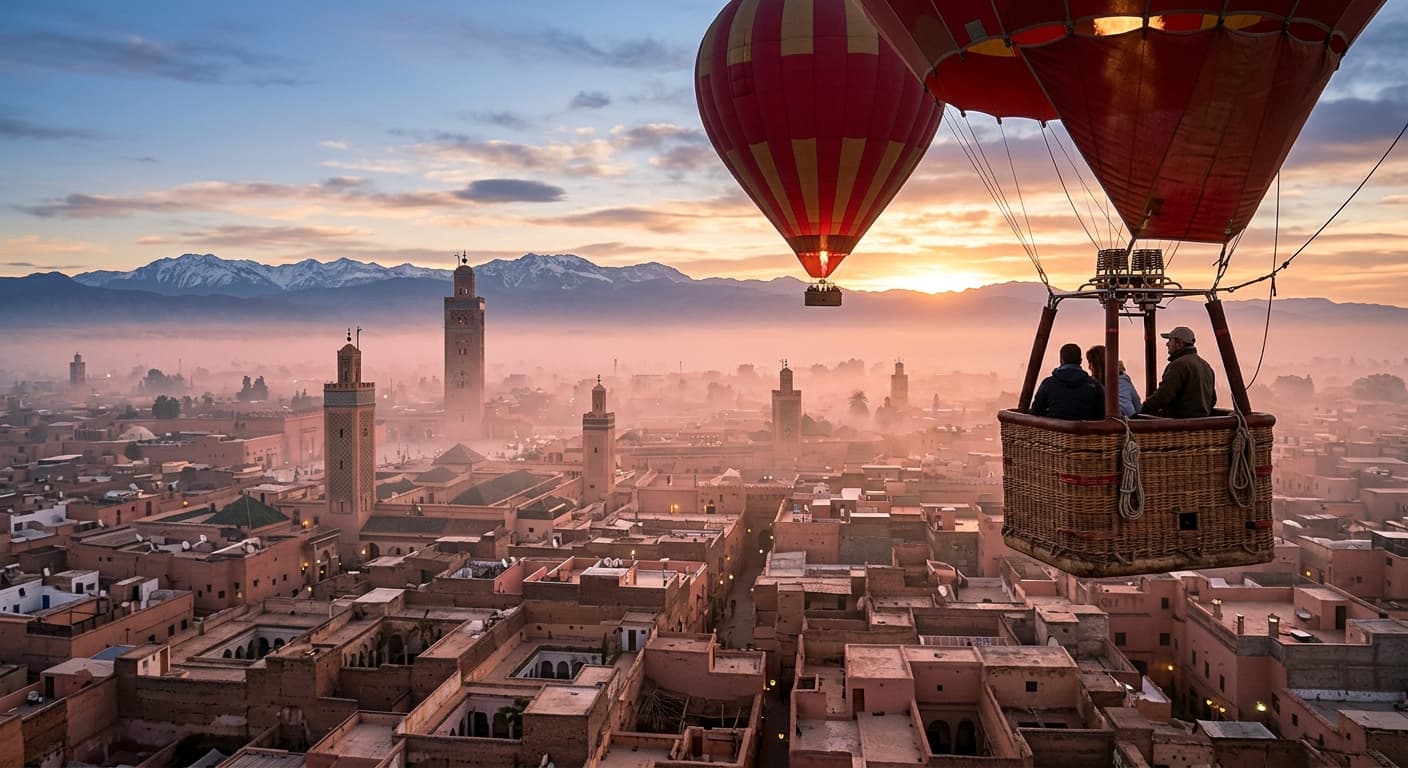 Hot Air Balloon Ride Over Marrakech at Sunrise